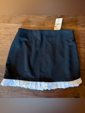 Trixxi Black Skirt with White Ruffle Hem